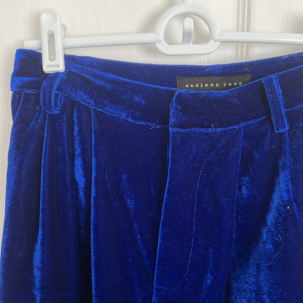 Endless Rose Royal Blue Velvet Pants - Picture 4 of 5